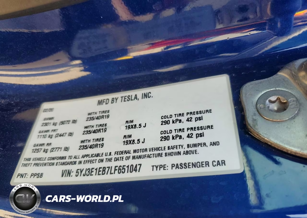 2020 Tesla Model 3 VIN:5YJ3E1EB7LF651047 - 12