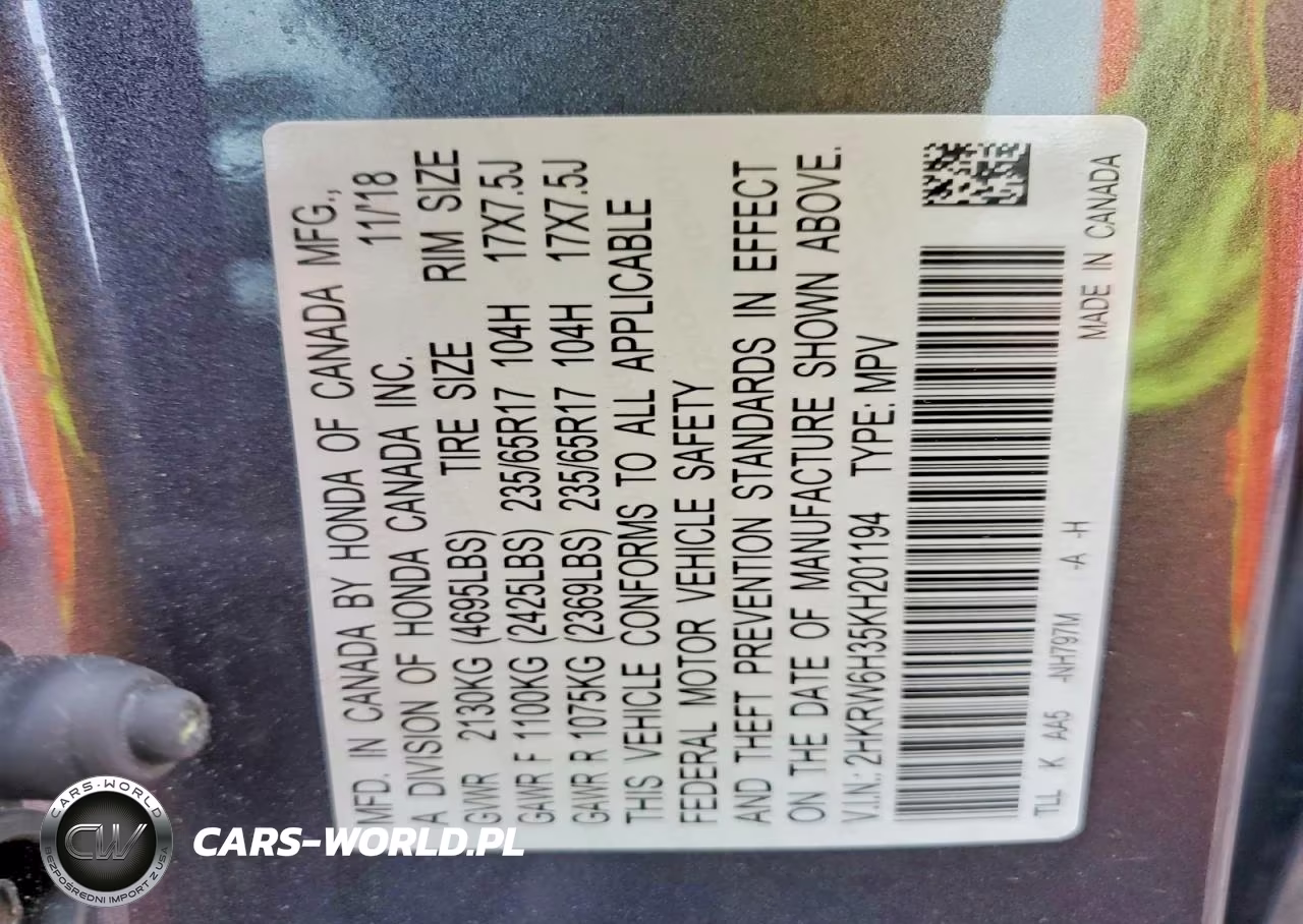 2019 Honda Cr-V Lx VIN:2HKRW6H35KH201194 - 14