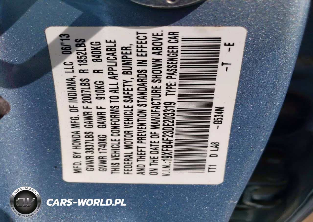 2013 Honda Civic Hybrid VIN:19XFB4F23DE203319 - 12