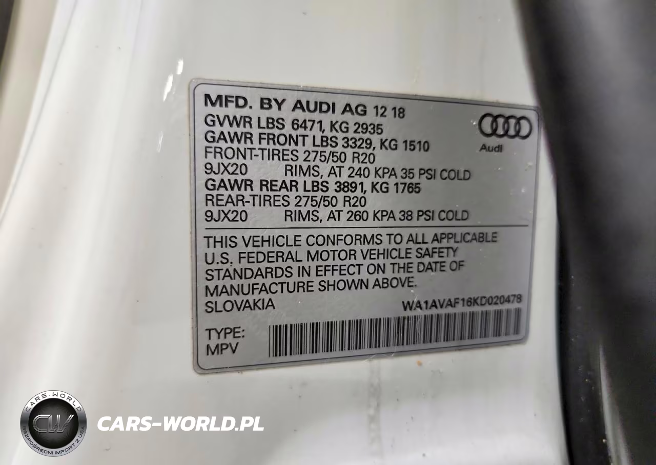 2019 Audi Q8 Premium VIN:WA1AVAF16KD020478 - 13