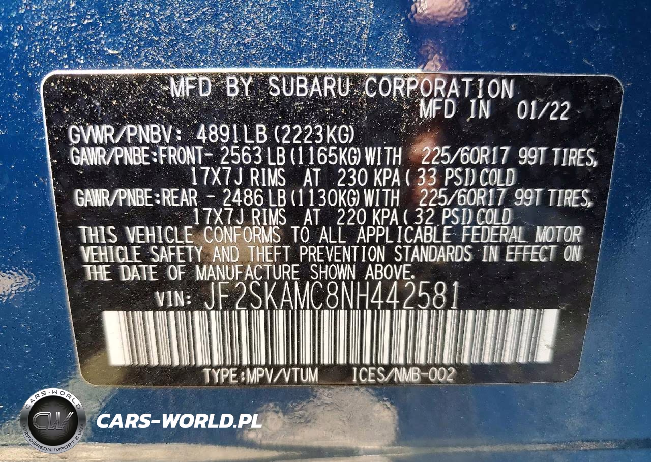 2022 Subaru Forester Wilderness VIN:JF2SKAMC8NH442581 - 12