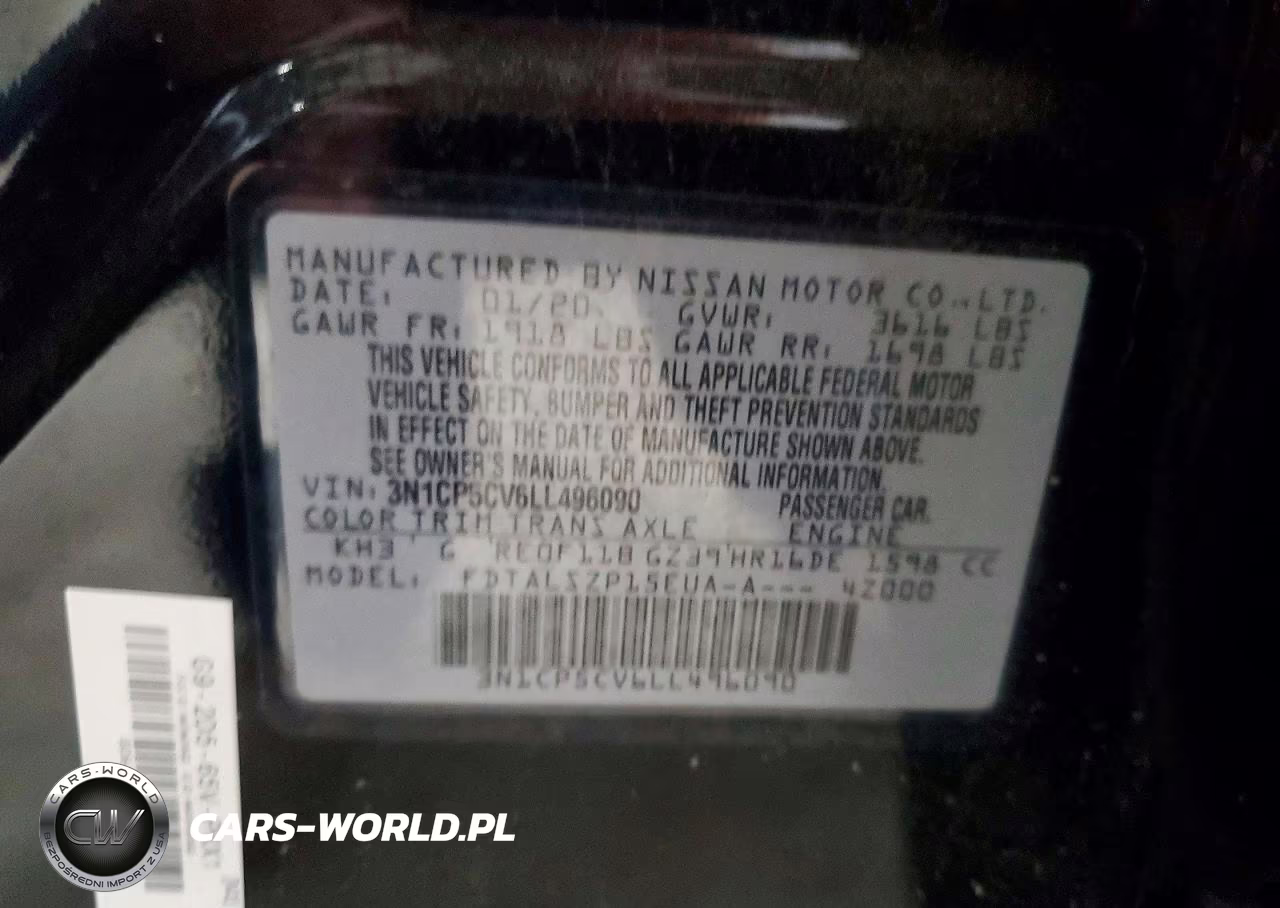 2020 Nissan Kicks Sv VIN:3N1CP5CV6LL496090 - 13