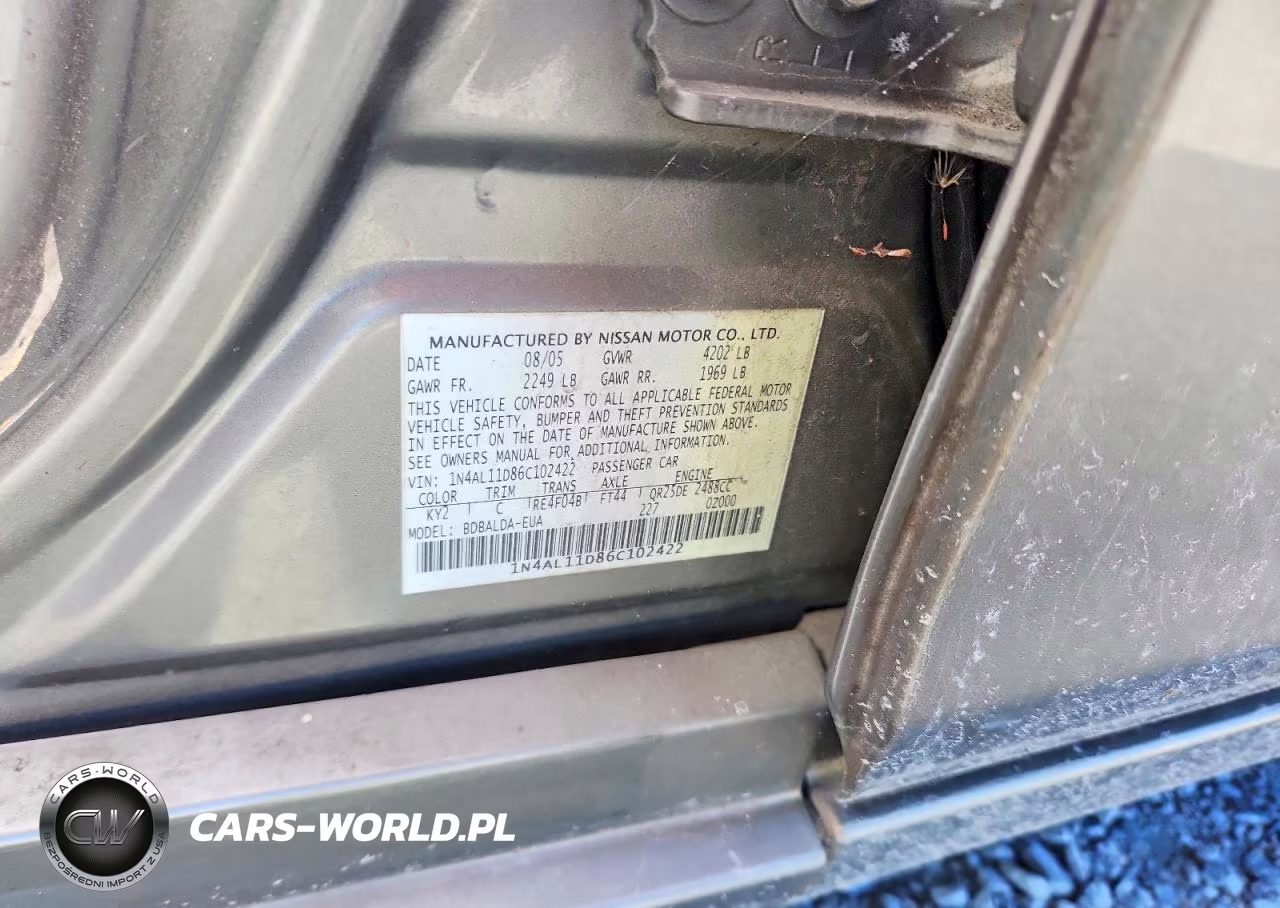 2006 Nissan Altima 2.5 VIN:1N4AL11D86C102422 - 12