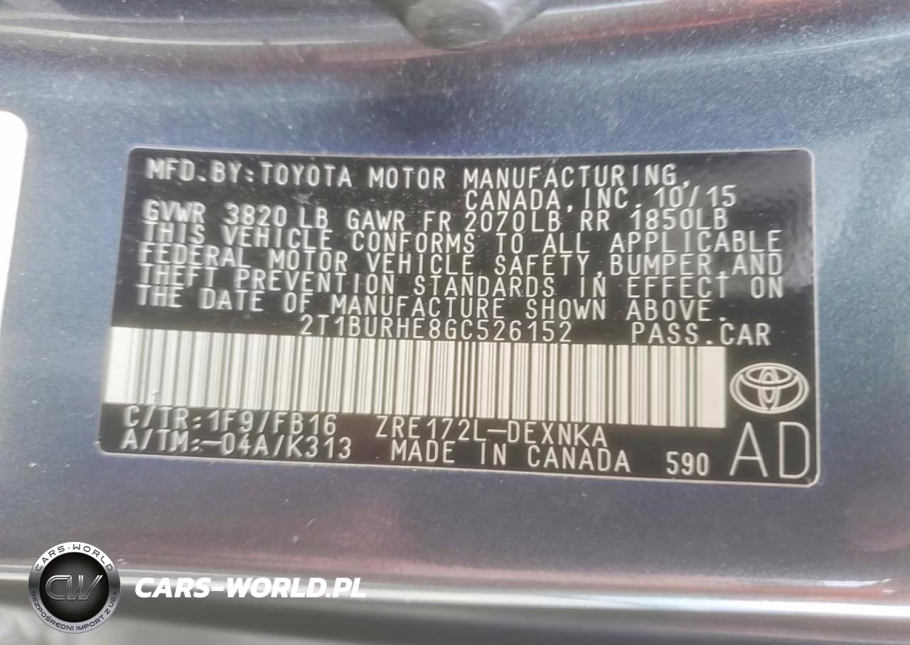 2016 Toyota Corolla Le Plus VIN:2T1BURHE8GC526152 - 13