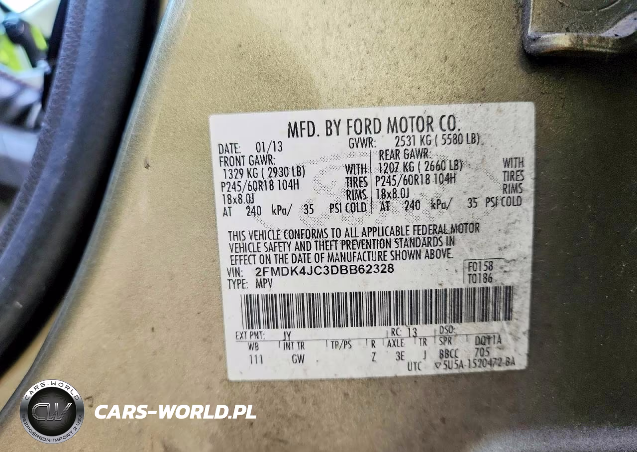 2013 Ford Edge Sel VIN:2FMDK4JC3DBB62328 - 13