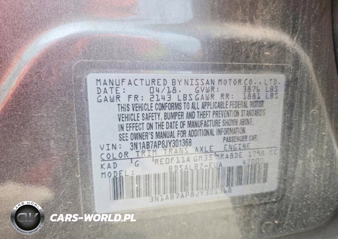 2018 Nissan Sentra S VIN:3N1AB7AP8JY301368 - 13