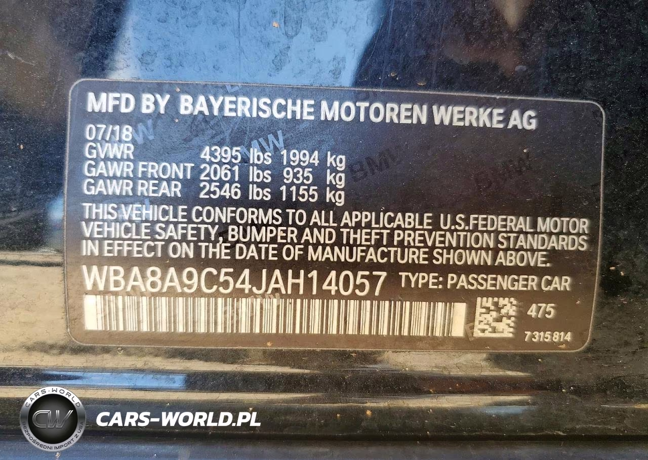 2018 BMW 320 I VIN:WBA8A9C54JAH14057 - 12