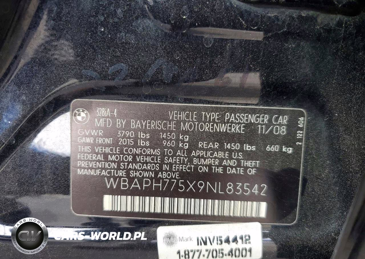 2009 BMW 328 I VIN:WBAPH775X9NL83542 - 13