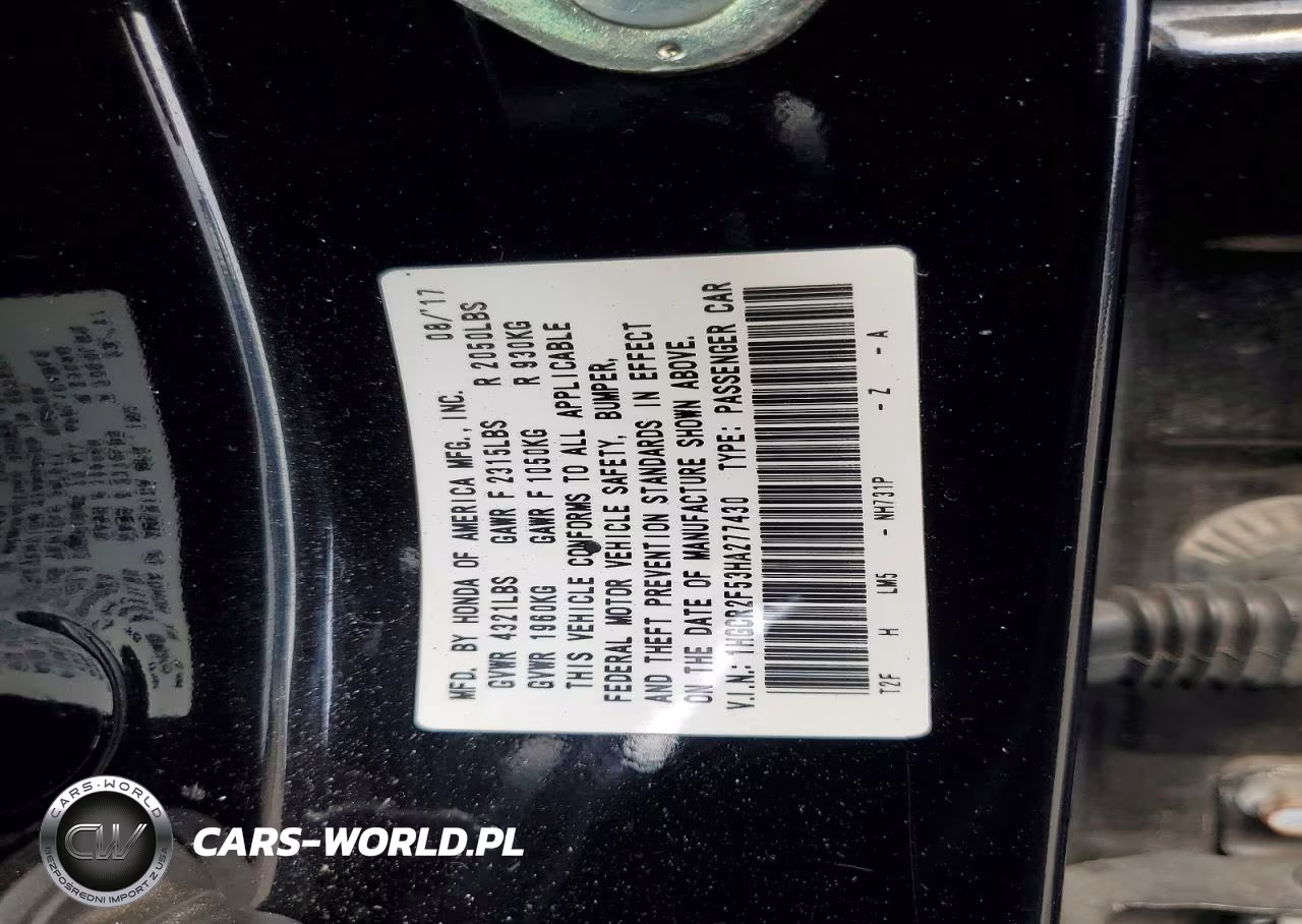 2017 Honda Accord Sport VIN:1HGCR2F53HA277430 - 12