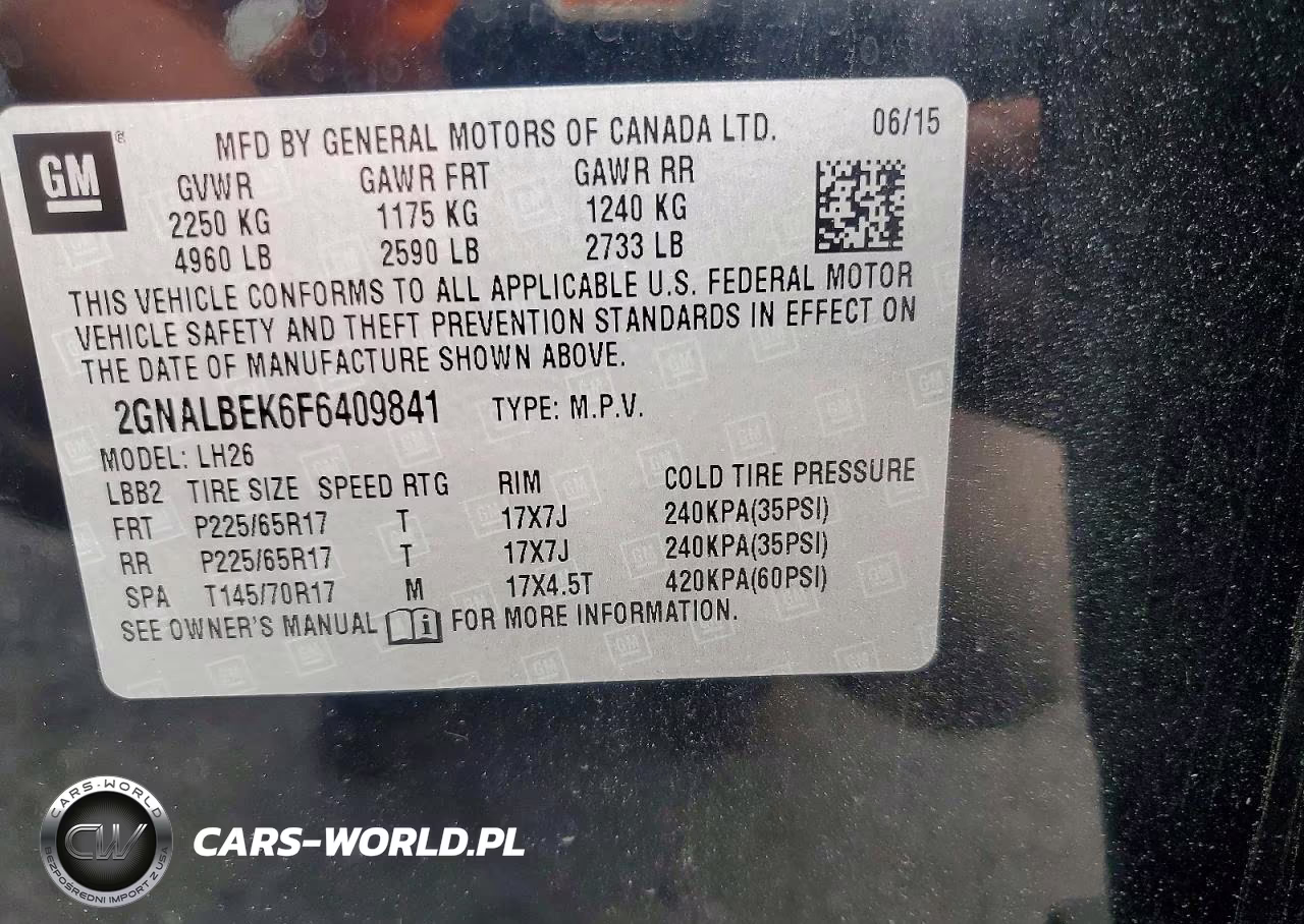 2015 Chevrolet Equinox Lt VIN:2GNALBEK6F6409841 - 13