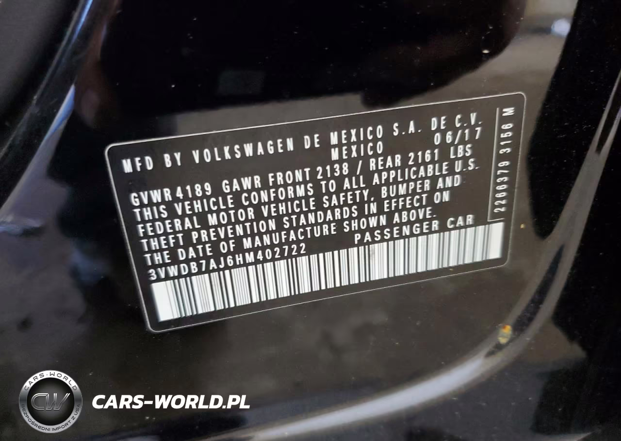 2017 Volkswagen Jetta Se VIN:3VWDB7AJ6HM402722 - 12