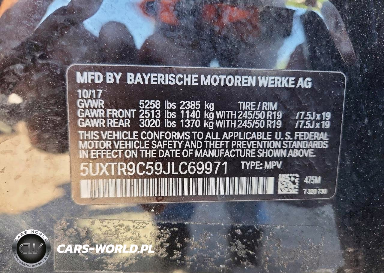 2018 BMW X3 xDrive30I VIN:5UXTR9C59JLC69971 - 13