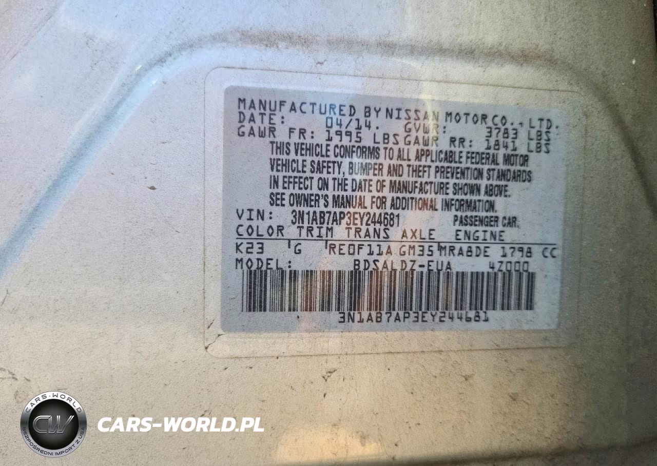2014 Nissan Sentra Sv VIN:3N1AB7AP3EY244681 - 12