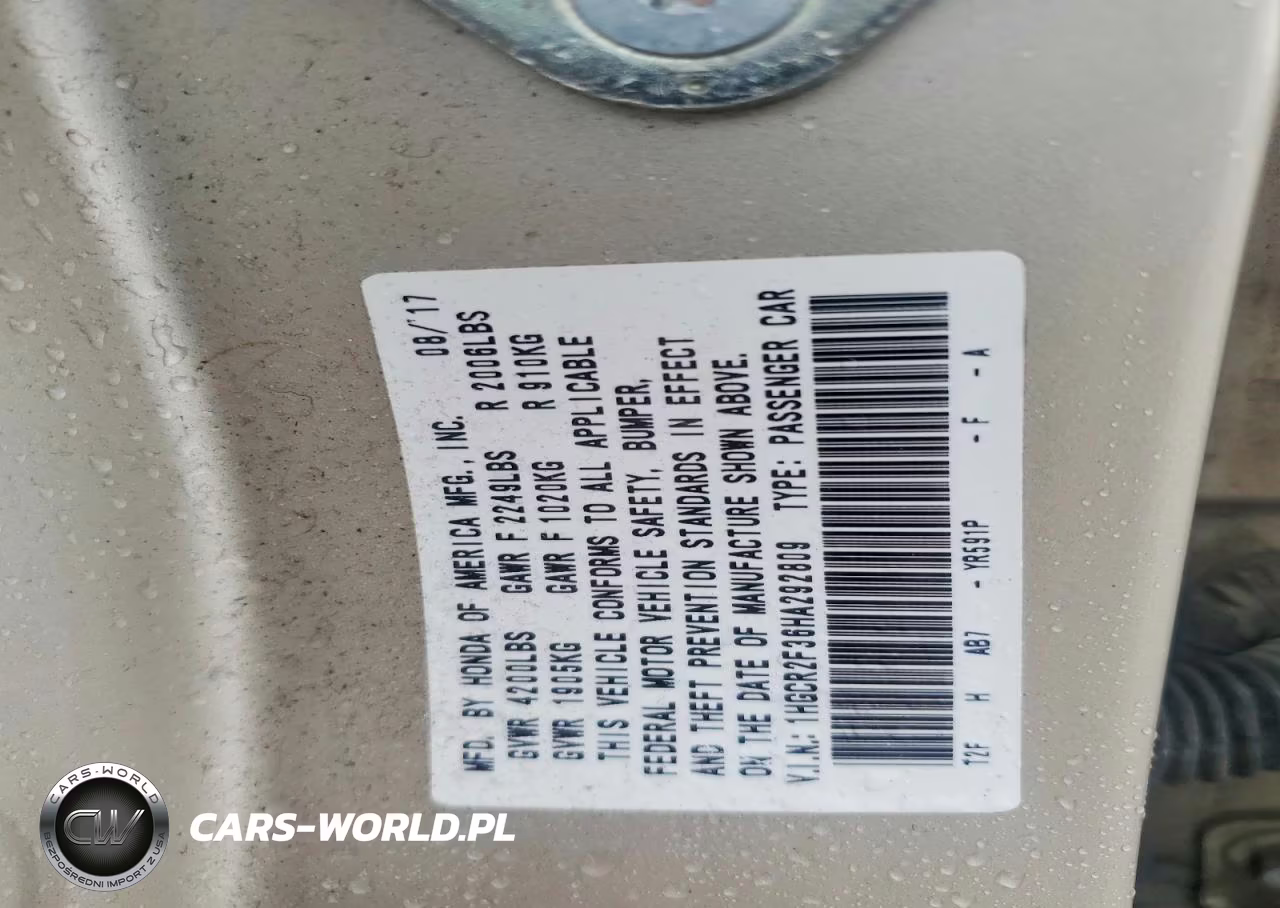 2017 Honda Accord Lx VIN:1HGCR2F36HA292809 - 12
