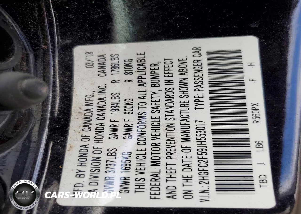 2018 Honda Civic Lx VIN:2HGFC2F59JH553017 - 13