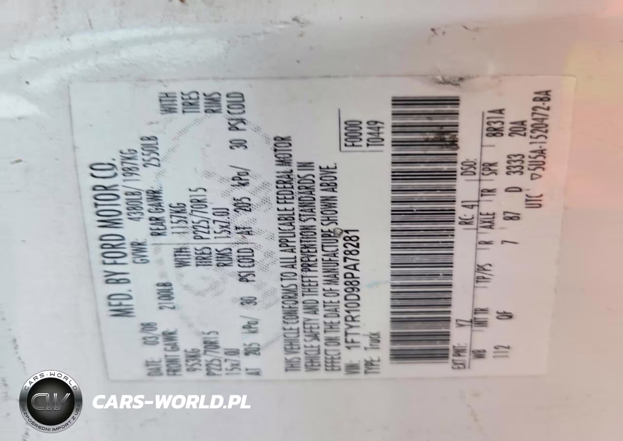 2008 Ford Ranger VIN:1FTYR10D98PA78281 - 12