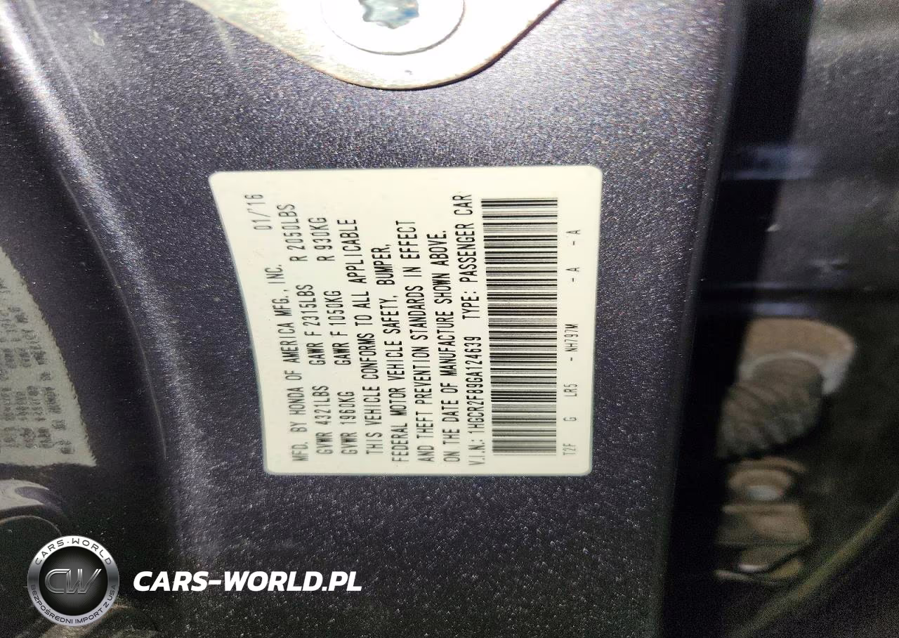 2016 Honda Accord Exl VIN:1HGCR2F89GA124639 - 13