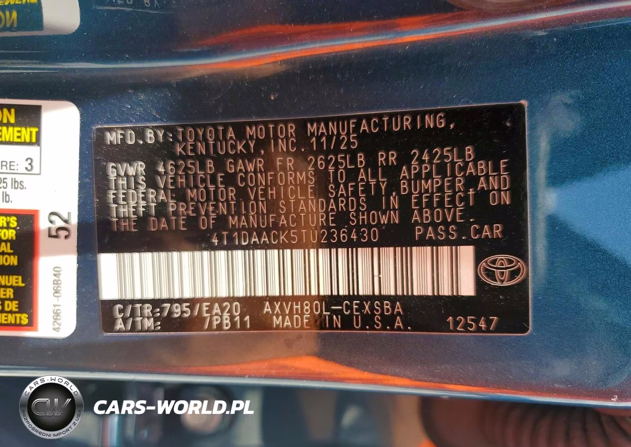 2026 Toyota Camry Se VIN:4T1DAACK5TU236430 - 13