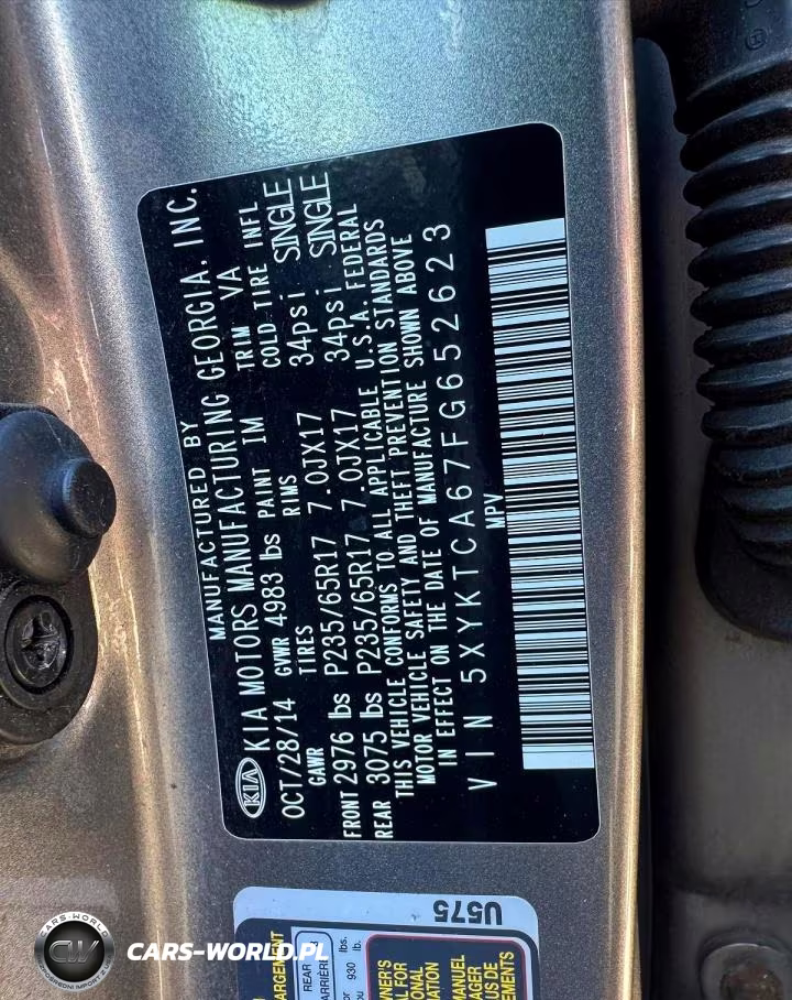 2015 Kia Sorento Lx VIN:5XYKTCA67FG652623 - 12