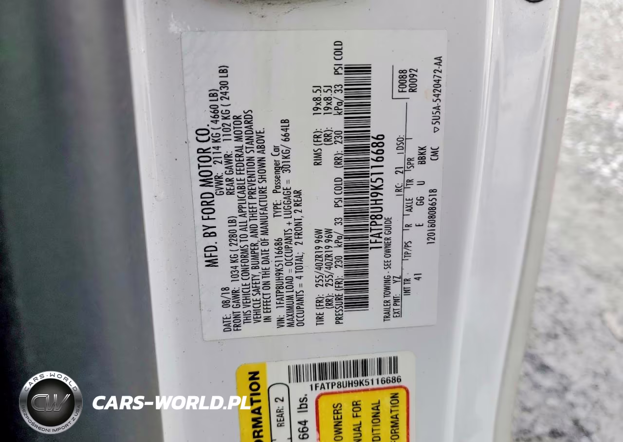 2019 Ford Mustang VIN:1FATP8UH9K5116686 - 12