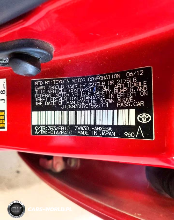 2012 Toyota Prius Two VIN:JTDKN3DU9C1566004 - 12