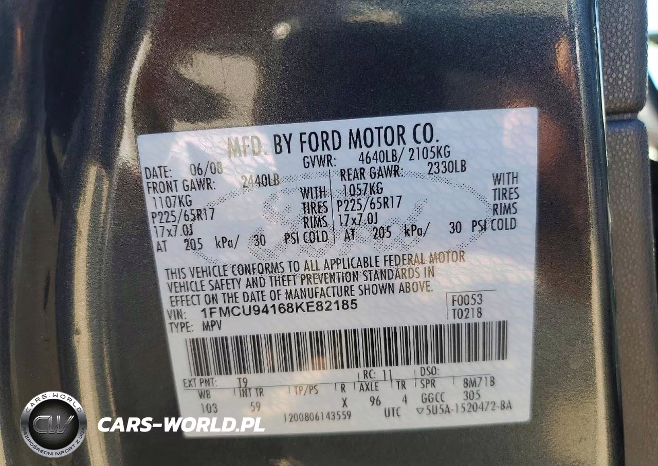 2008 Ford Escape Limited VIN:1FMCU94168KE82185 - 13