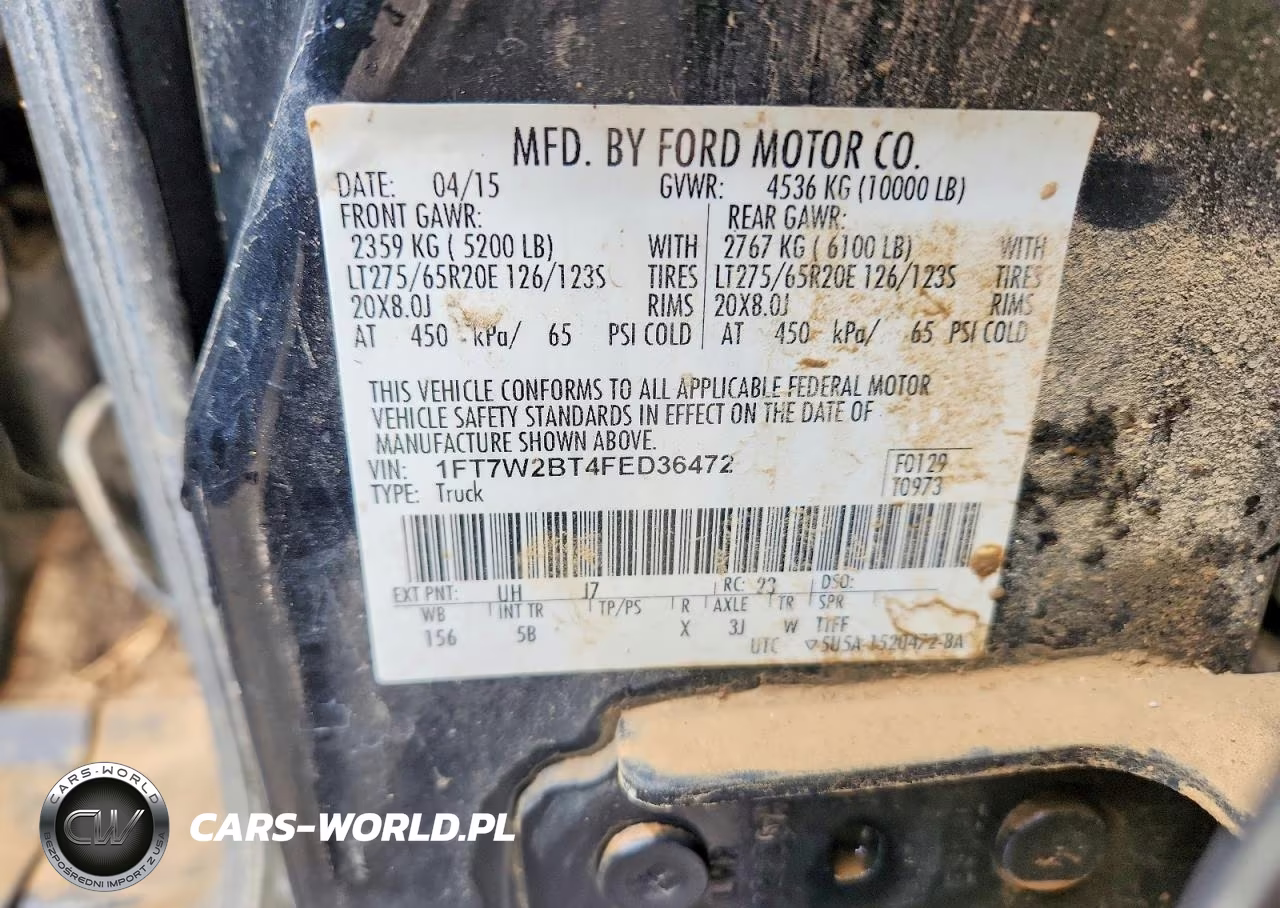2015 Ford F250 Super Duty VIN:1FT7W2BT4FED36472 - 12