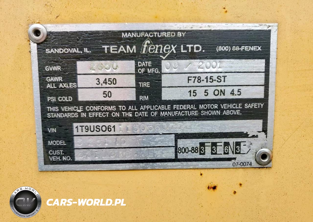 2001 Team Fenex Generator VIN:1T9US06111S056377 - 10