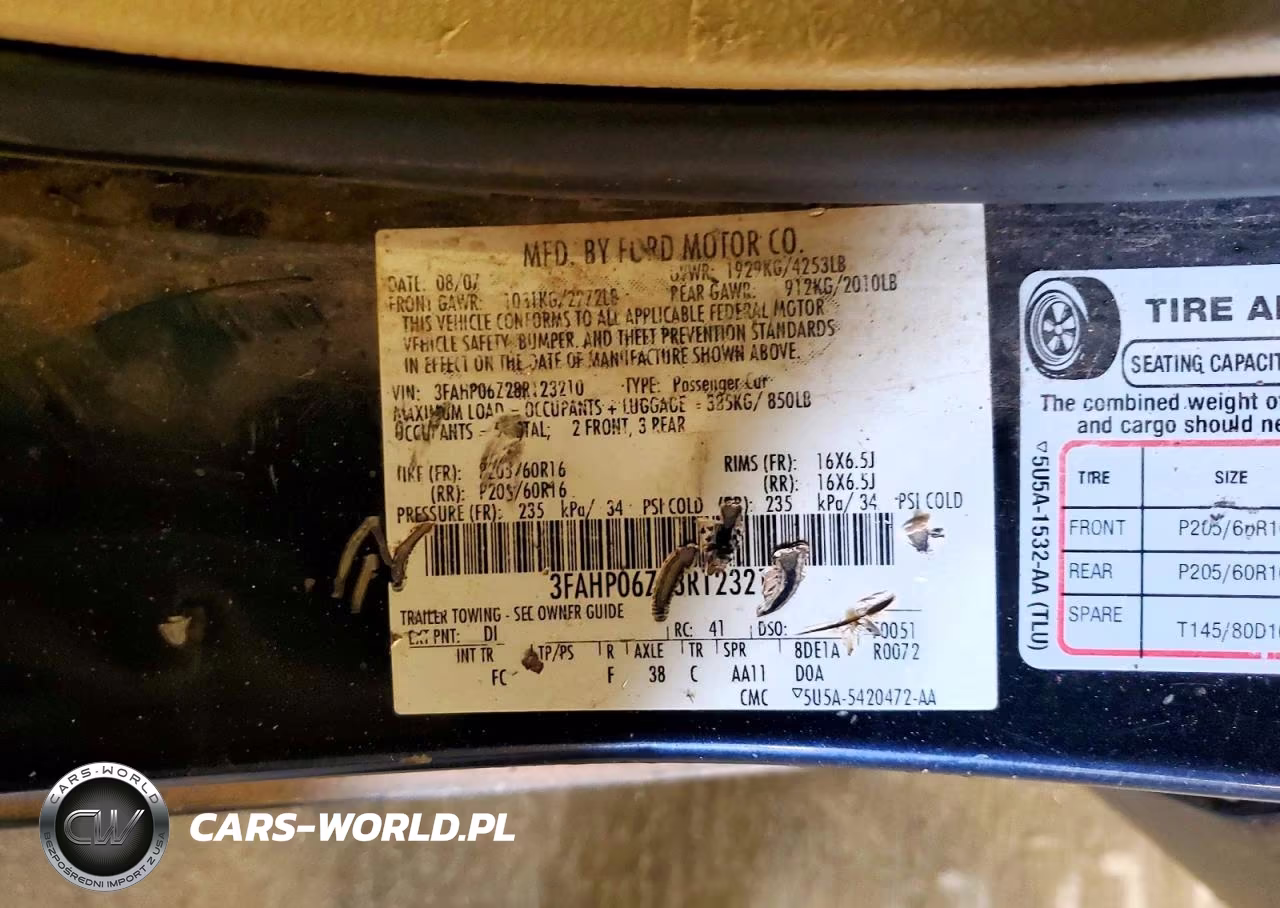 2008 Ford Fusion S VIN:3FAHP06Z28R123210 - 12