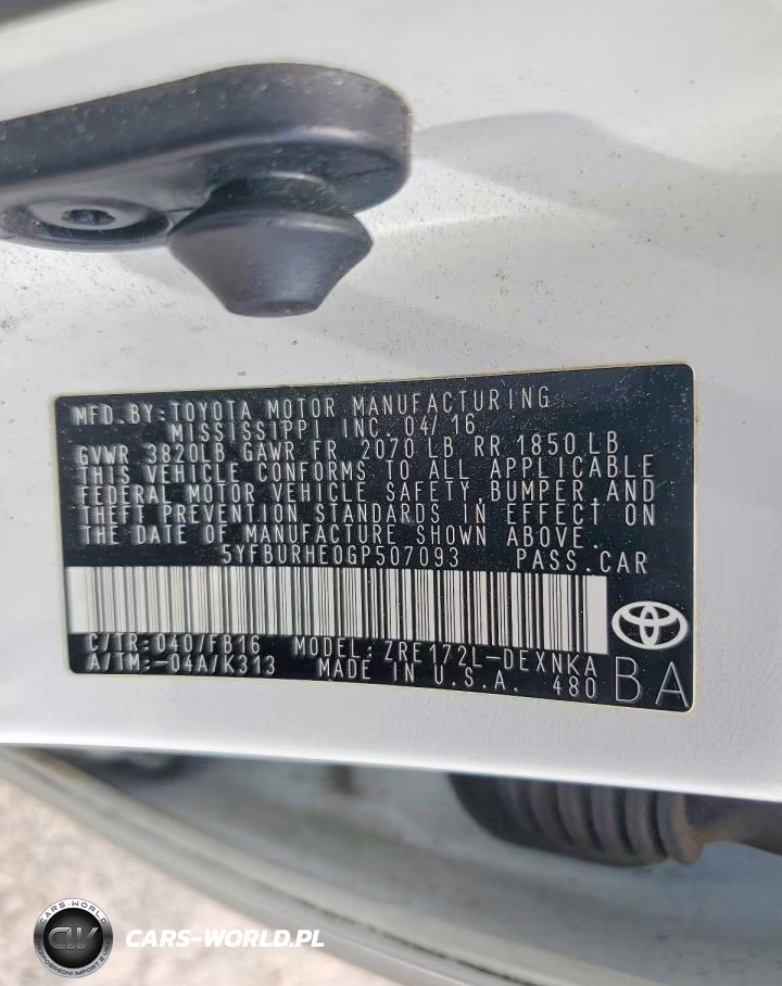 2016 Toyota Corolla Le Plus VIN:5YFBURHE0GP507093 - 12