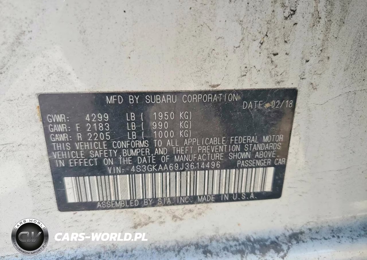 2018 Subaru Impreza VIN:4S3GKAA69J3614496 - 13