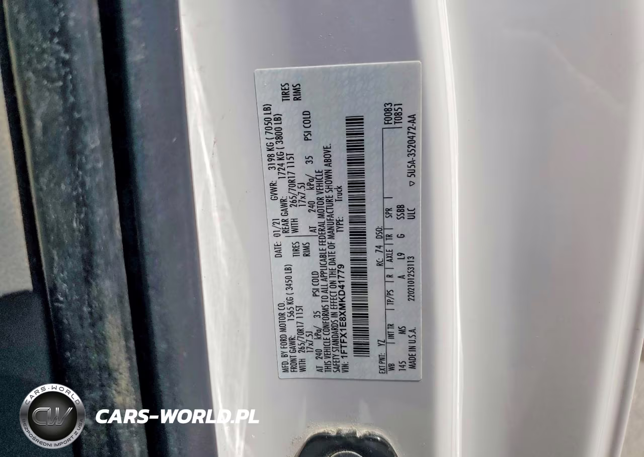 2021 Ford F150 Super Cab VIN:1FTFX1E8XMKD41779 - 12