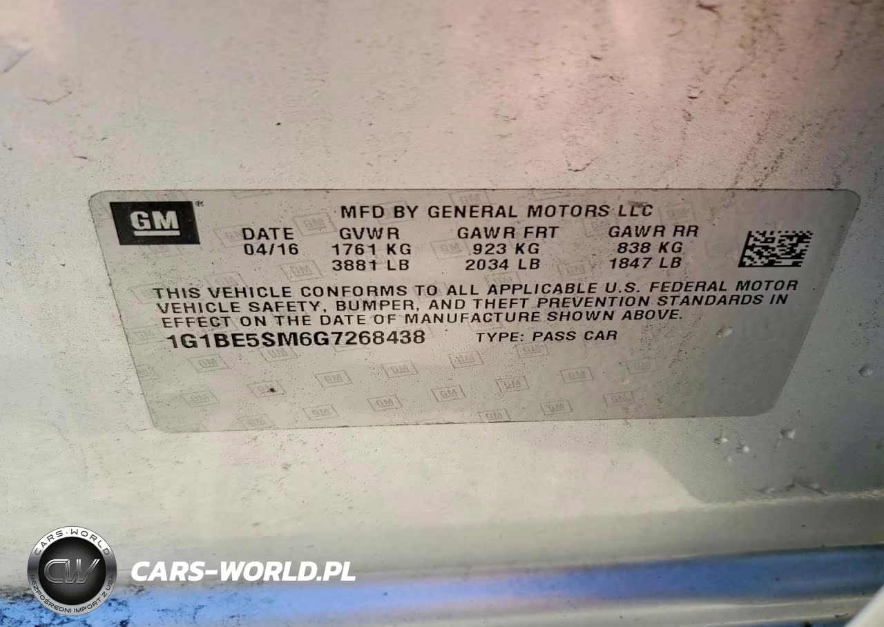 2016 Chevrolet Cruze Lt VIN:1G1BE5SM6G7268438 - 13