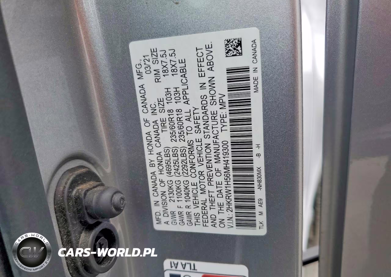 2021 Honda Cr-V Ex VIN:2HKRW1H56MH419300 - 13