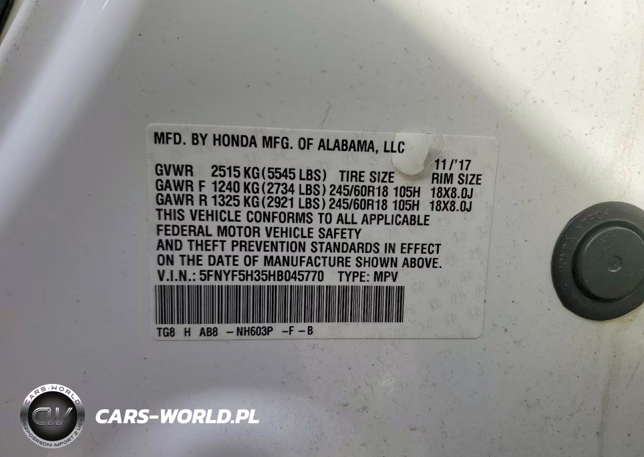 2017 Honda Pilot Ex VIN:5FNYF5H35HB045770 - 13