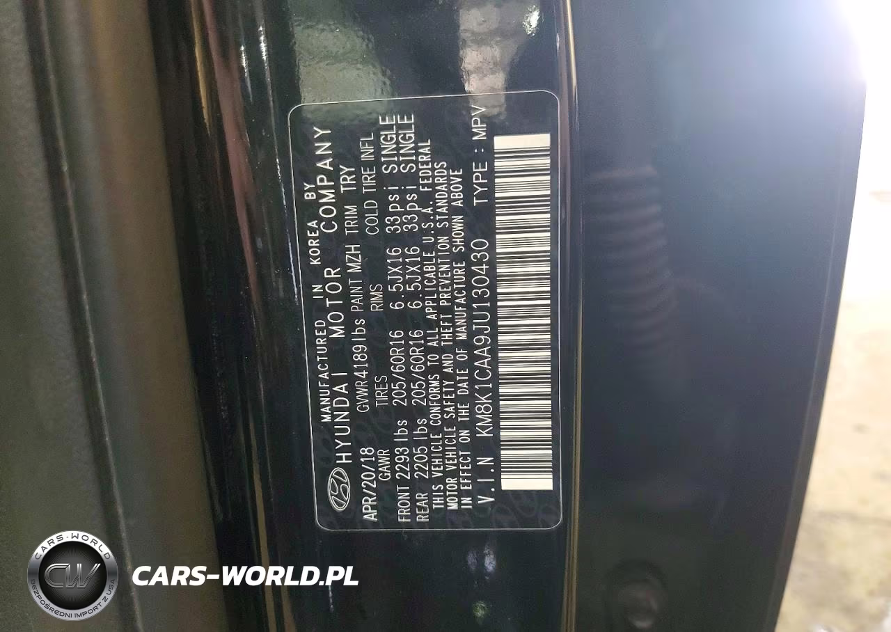 2018 Hyundai Kona Se VIN:KM8K1CAA9JU130430 - 14