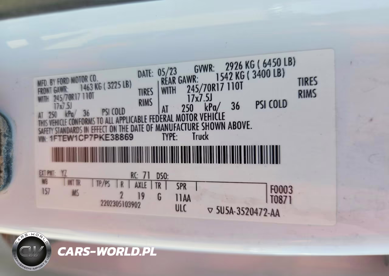 2023 Ford F150 Supercrew VIN:1FTEW1CP7PKE38869 - 12
