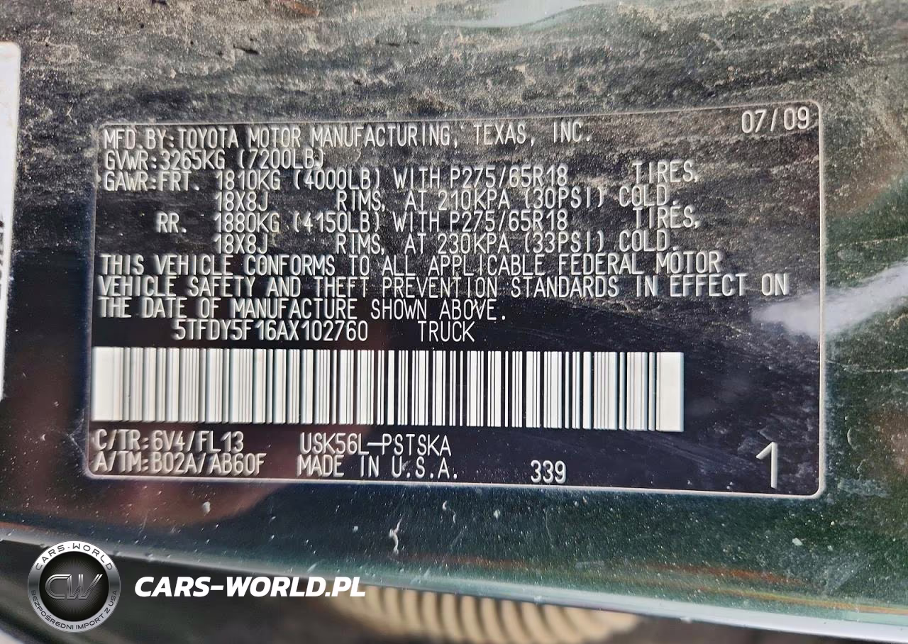2010 Toyota Tundra Crewmax Sr5 VIN:5TFDY5F16AX102760 - 12