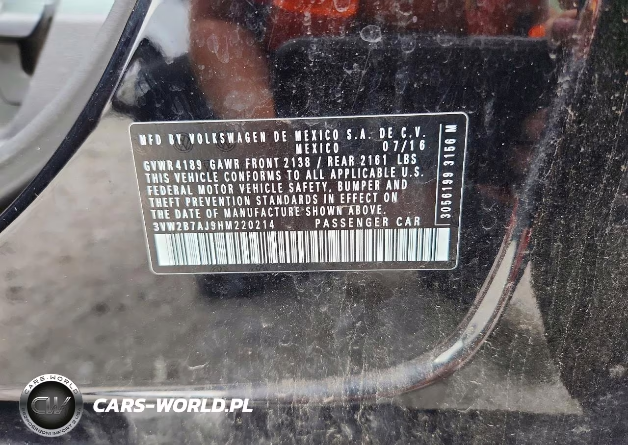 2017 Volkswagen Jetta S VIN:3VW2B7AJ9HM220214 - 12