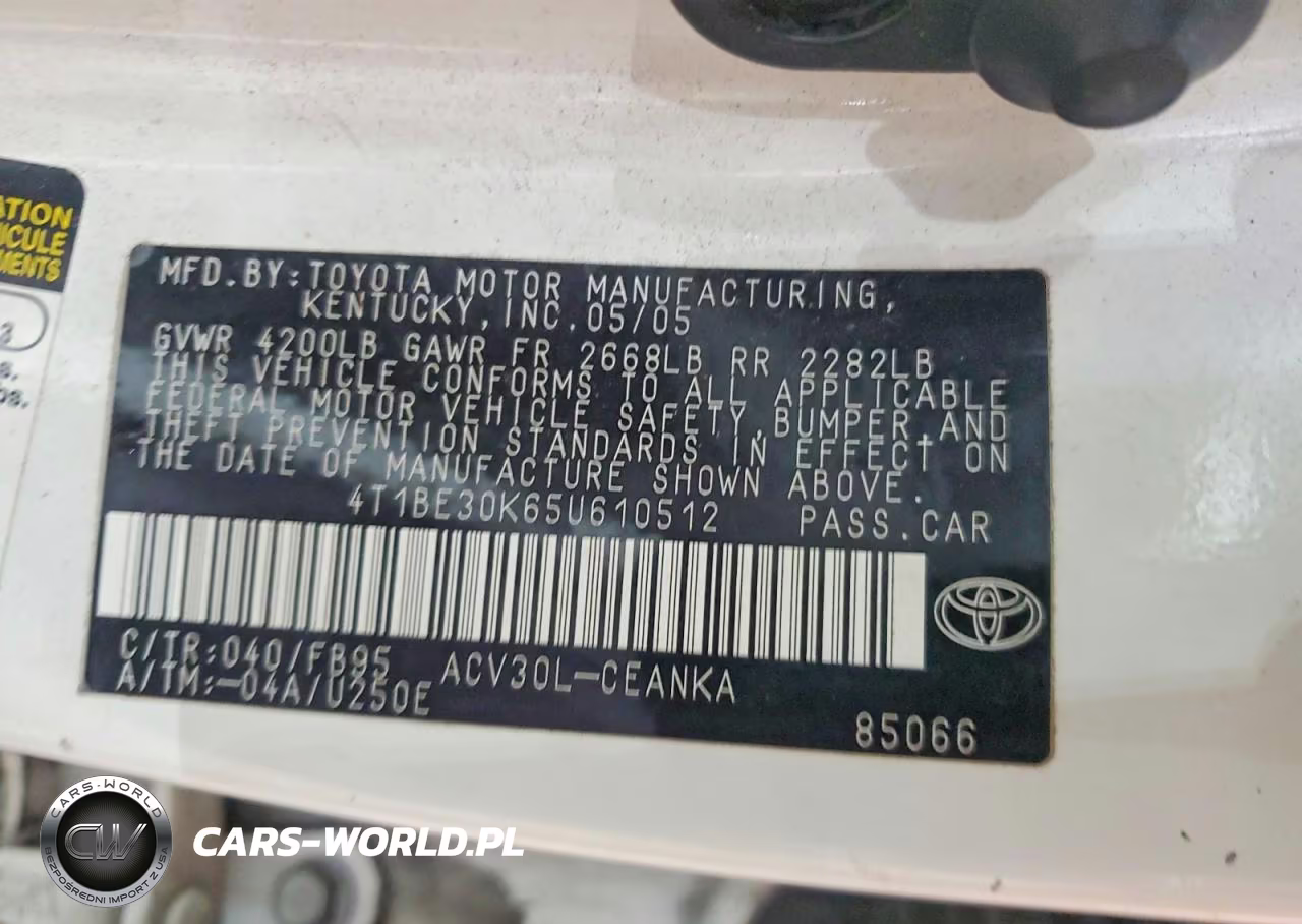 2005 Toyota Camry Le VIN:4T1BE30K65U610512 - 13