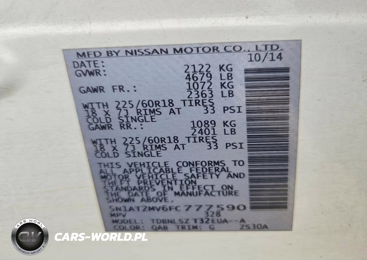 2015 Nissan Rogue Sl VIN:5N1AT2MV6FC777590 - 14