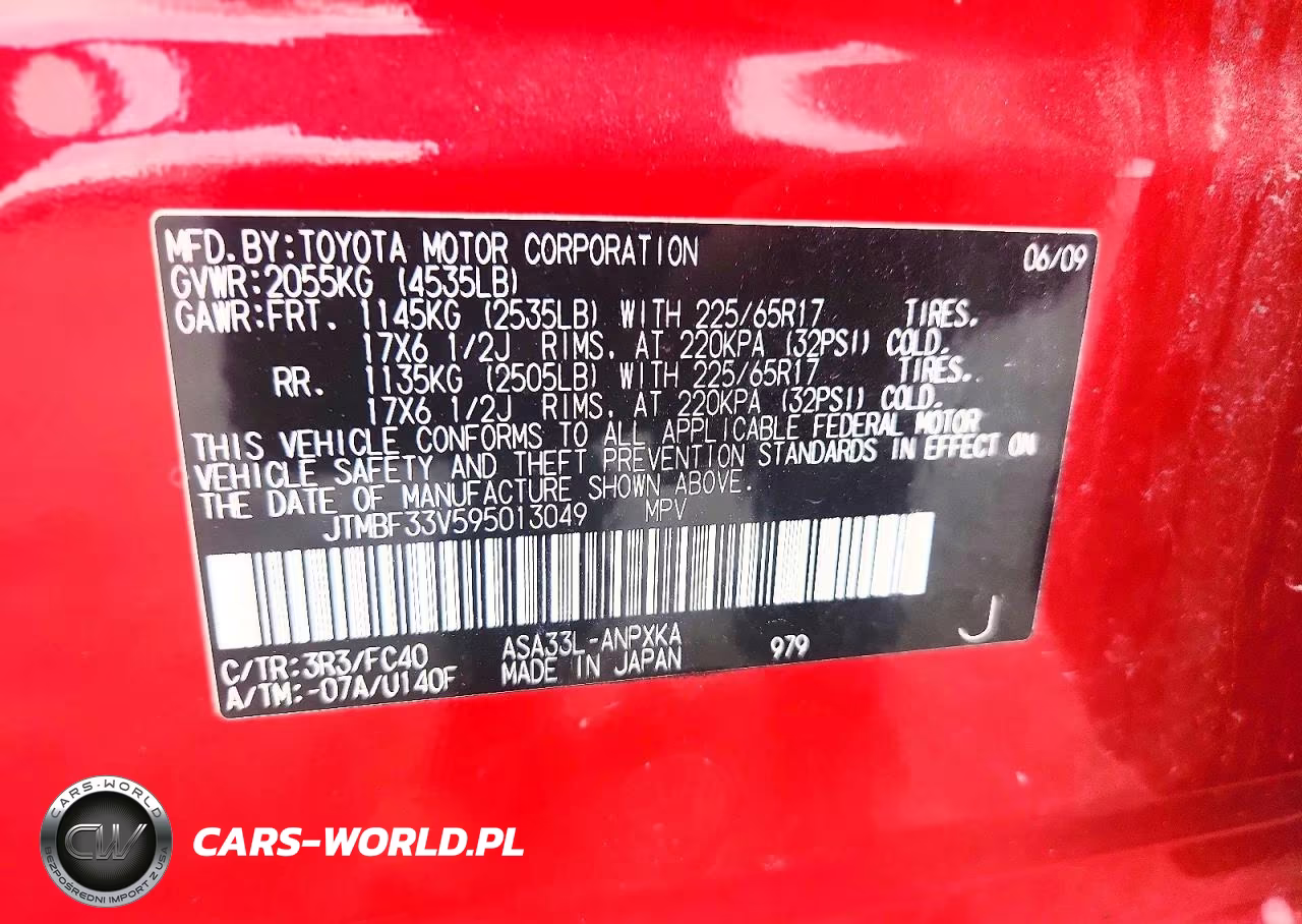 2009 Toyota Rav4 Base VIN:JTMBF33V595013049 - 13