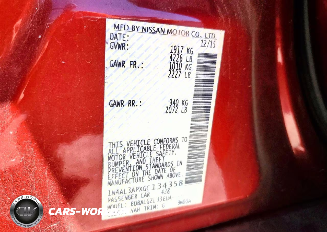 2016 Nissan Altima 2.5 S VIN:1N4AL3APXGC134358 - 13