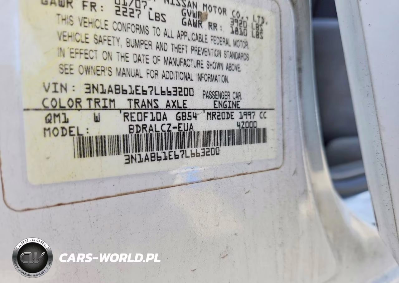 2007 Nissan Sentra 2.0 VIN:3N1AB61E67L663200 - 12