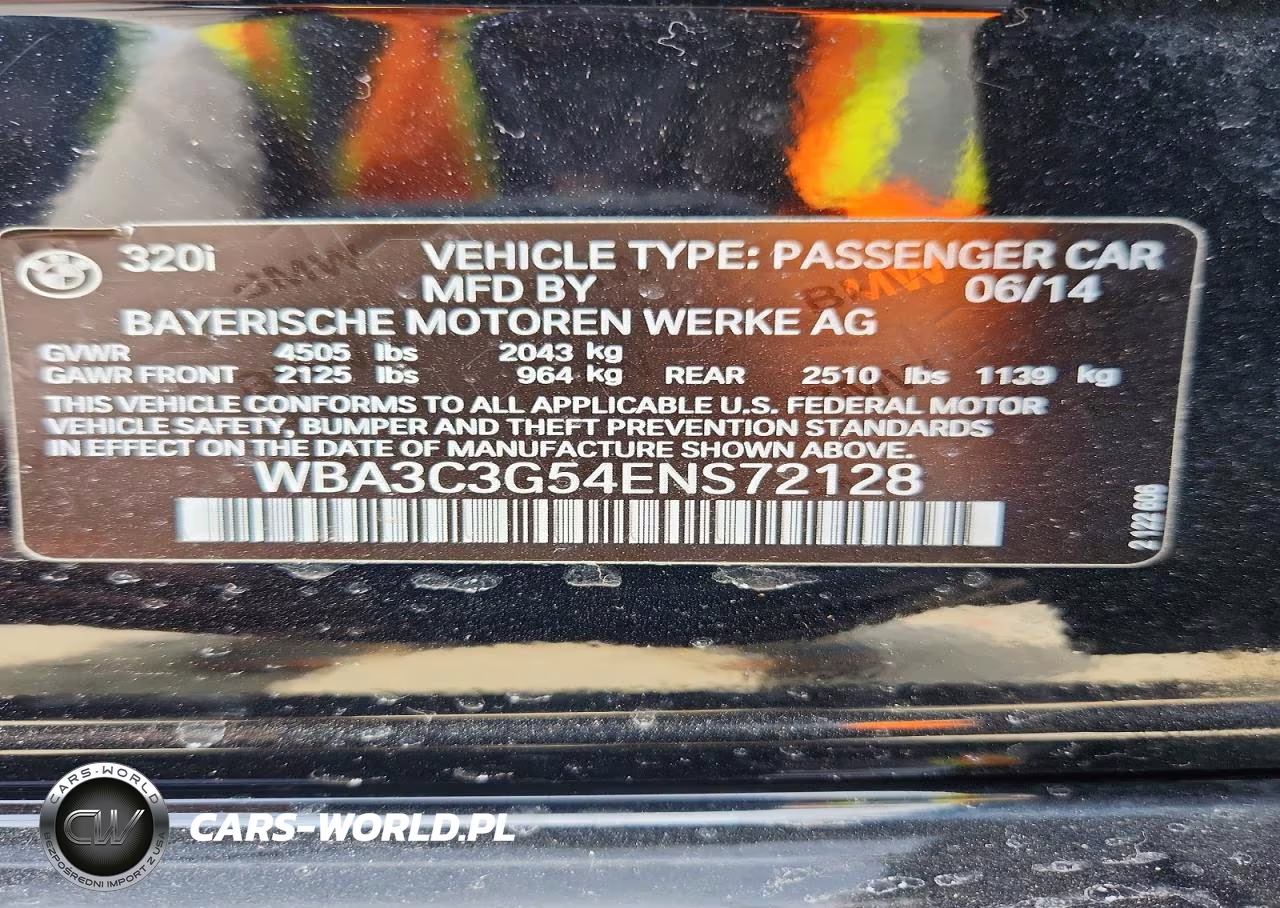 2014 BMW 320 I xDrive VIN:WBA3C3G54ENS72128 - 12