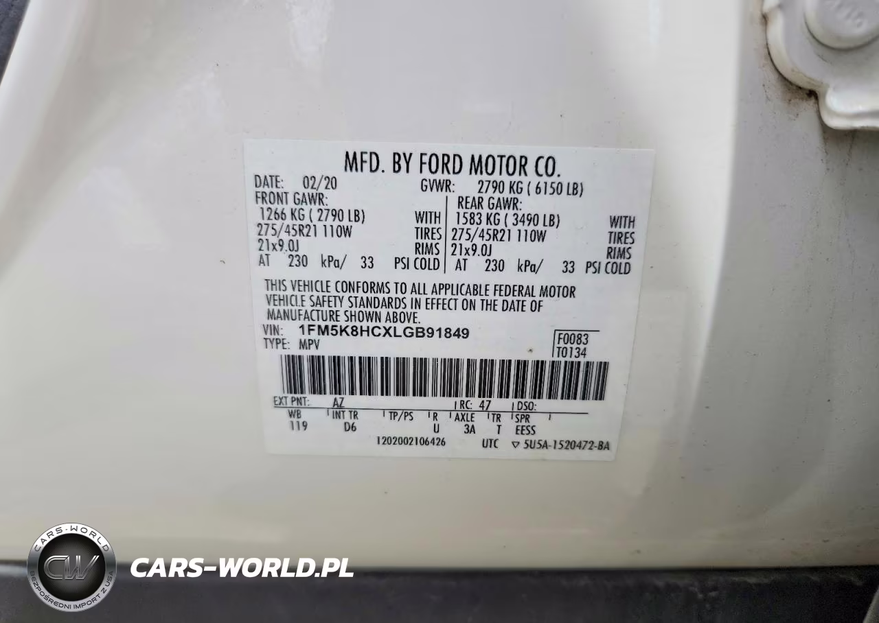2020 Ford Explorer Platinum VIN:1FM5K8HCXLGB91849 - 13