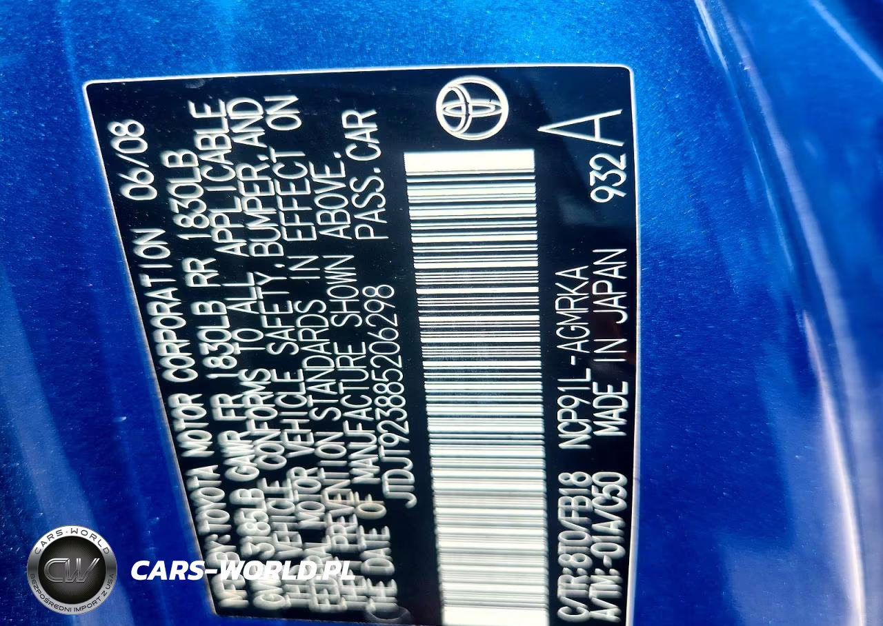 2008 Toyota Yaris Base VIN:JTDJT923885206298 - 12