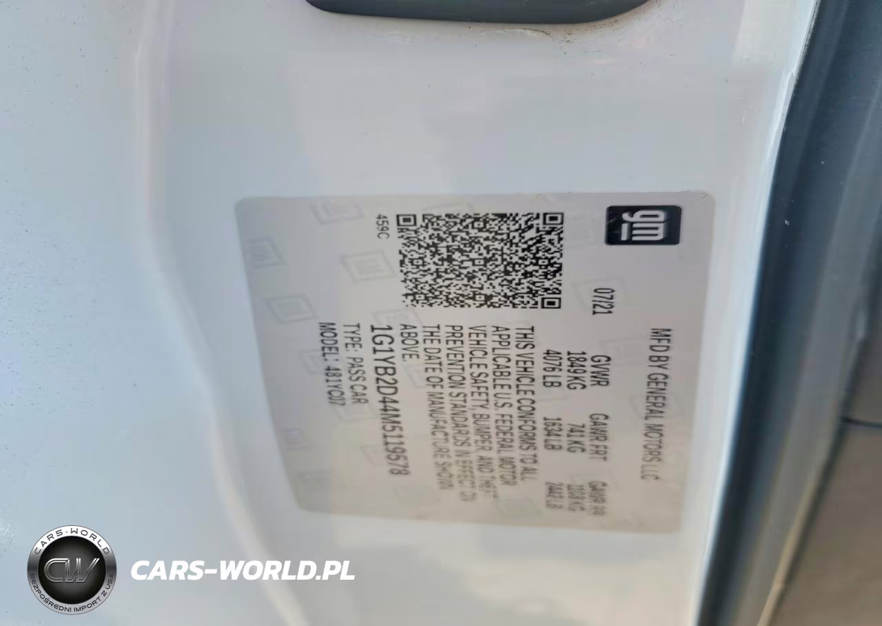 2021 Chevrolet Corvette Stingray 2Lt VIN:1G1YB2D44M5119578 - 13