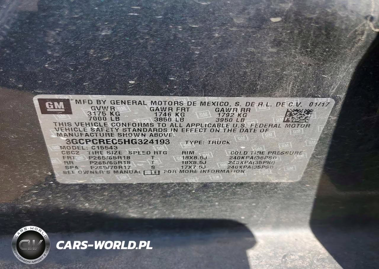 2017 Chevrolet Silverado C1500 Lt VIN:3GCPCREC5HG324193 - 12