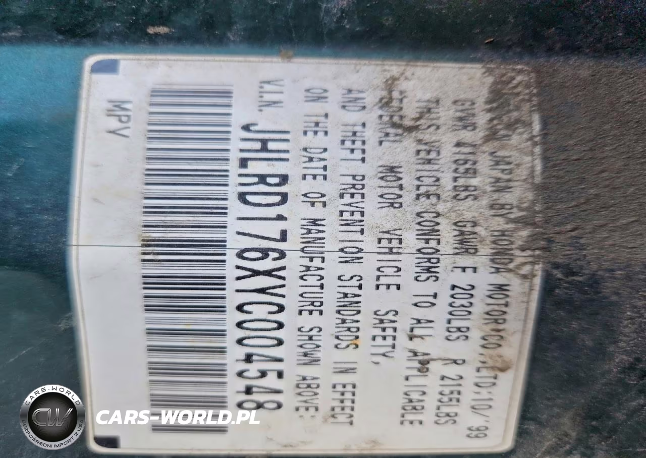 2000 Honda Cr-V Ex VIN:JHLRD176XYC004548 - 13